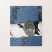 Oosterse schildpad op Birch Legpuzzel (Verticaal)