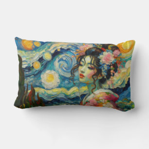 Oosterse schoonheid Maiko Geisha Van Gogh mashup Kussen