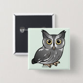 Oosterse schroefoorten (grijze fase) vierkante button 5,1 cm (Voorkant /achterkant)