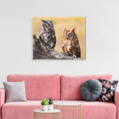 Oosterse schroevendraaide Ow Roosting in Tree Canvas Afdruk (Insitu (Woonkamer))