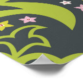 oosterse sierbloem; decoratieve naadloze bloem poster (Hoek)