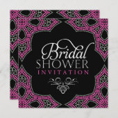 Oosterse Sparkle Pink Bridal Shower Invitations Kaart (Voorkant / Achterkant)