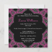 Oosterse Sparkle Pink Bridal Shower Invitations Kaart (Achterkant)