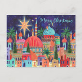 Oosterse stad religieuze kerst feestdagenkaart (Voorkant)