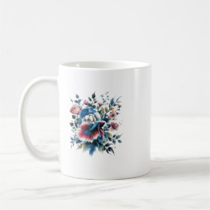 Oosterse stijl bloemen en beta vis mok