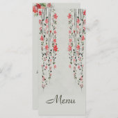 Oosterse stijl bloemen waterverf bruiloft menu (Voorkant / Achterkant)