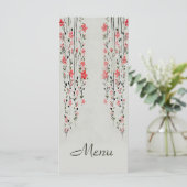 Oosterse stijl bloemen waterverf bruiloft menu (Staand voorkant)