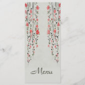 Oosterse stijl bloemen waterverf bruiloft menu (Voorkant)