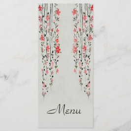 Oosterse stijl bloemen waterverf bruiloft menu