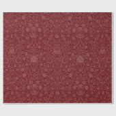 Oosterse stijl bloemenontwerp in donkerrood cadeaupapier (Vlak)