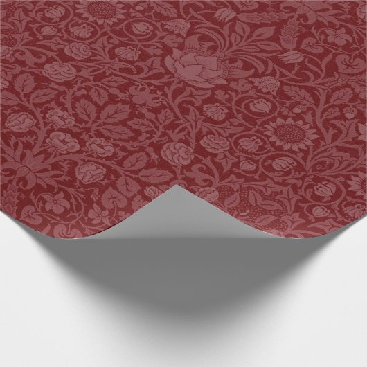 Oosterse stijl bloemenontwerp in donkerrood cadeaupapier (Hoek)