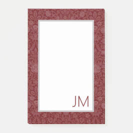 Oosterse stijl bloemenontwerp in donkerrood post-it® notes