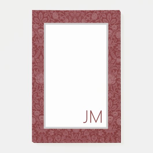 Oosterse stijl bloemenontwerp in donkerrood post-it® notes (Voorkant)