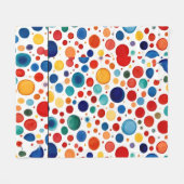 Oosterse stijl waterkleur polka dots art fleece deken (Voorkant (Horizontaal))