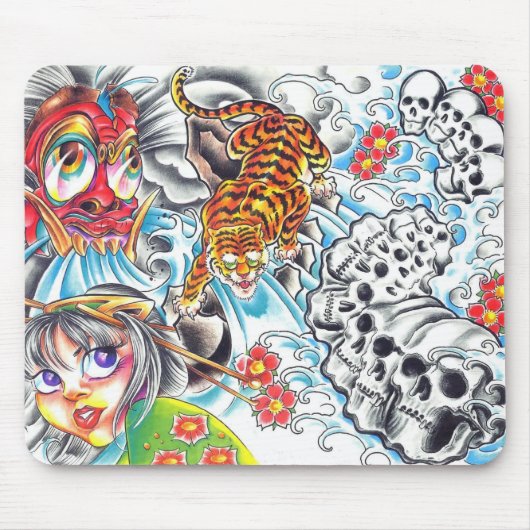 oosterse tijger muismat (Voorkant)