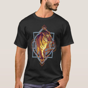 Oosterse Tijger Roofdier Kat met Ornament T-shirt