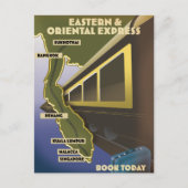 Oosterse treinreisposter briefkaart (Voorkant)