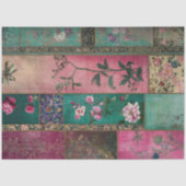 Oosterse Tuin, Chinoiserie, Patchwork Collage Tissuepapier (Voorkant)