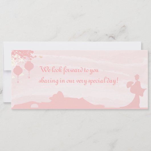 Oosterse tuin instapkaart bruiloft uitnodiging (Achterkant)