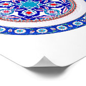 Oosterse Turkse kunst in blauw Poster (Hoek)