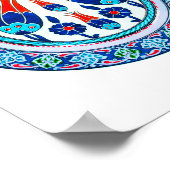 Oosterse Turkse kunst in blauw Poster (Hoek)