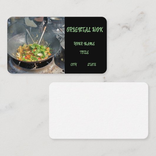 Oosterse Voedsel werk Visitekaartje (Voorkant / Achterkant)
