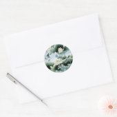 Oosterse vogels en bloemen ronde sticker (Envelop)