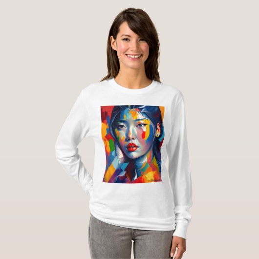 Oosterse vrouwen afbeelding T-shirt (Voorkant volledig)