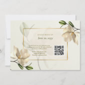Oosterse Witte Magnolia QR Code Bruiloft RSVP Kaar Save The Date (Voorkant)