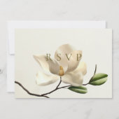 Oosterse Witte Magnolia QR Code Bruiloft RSVP Kaar Save The Date (Achterkant)