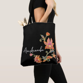 Oosterse Wouden/Ojibwe-Geïnspireerde Bloem Tote Bag