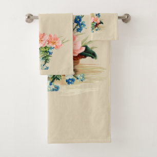  oosterse zeilboot met bloemen bad handdoek