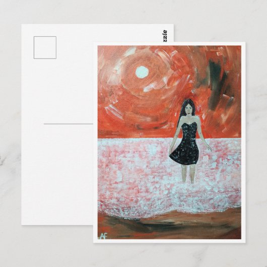 Oosterse zonsondergang schilderij van Alfred Fox Briefkaart (Voorkant / Achterkant)