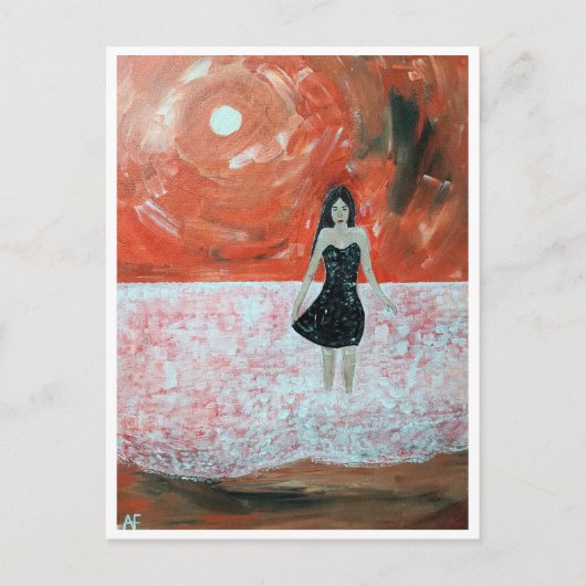 Oosterse zonsondergang schilderij van Alfred Fox Briefkaart (Voorkant)