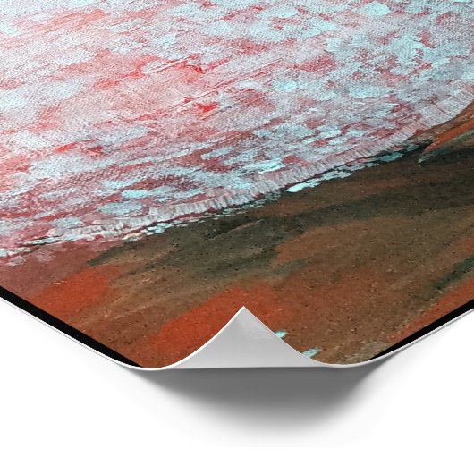 Oosterse zonsondergang schilderij van Alfred Fox Poster (Hoek)