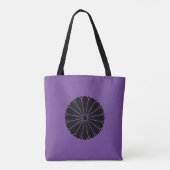 Oosterse Zwarte Kiku Chrysanthemum Mon Kamon Art Tote Bag (Achterkant)