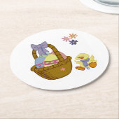 oostertijd ronde kartonnen onderzetter (Gebogen)