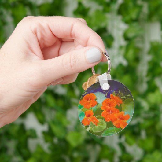 Oostindische Kers Bloei - Botanische Pastel Sleutelhanger (Hand)