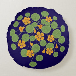 Oostindische Kers Bloem Illustratie Vintage Natuur Rond Kussen