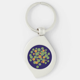 Oostindische Kers Bloem Illustratie Vintage Natuur Sleutelhanger