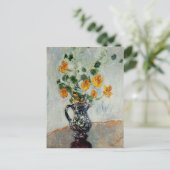 Oostindische kers in een Blauwe Vaas door Monet Briefkaart (Staand voorkant)