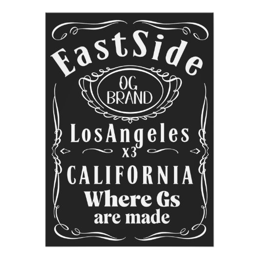Oostkant Los Angeles Poster muurkunst (Voorkant)