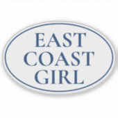 Oostkust Meisje Preppy Kust Ovaal Sticker (Voorkant)