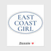 Oostkust Meisje Preppy Kust Ovaal Sticker (Vel)