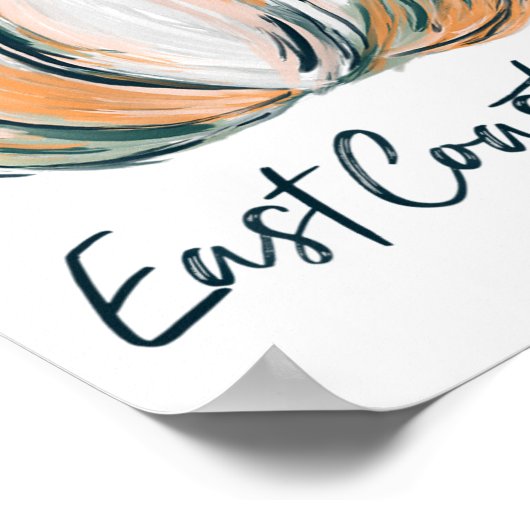 Oostkust Meisje Waterverf Pompoen Herfst Thanksgiv Poster (Hoek)