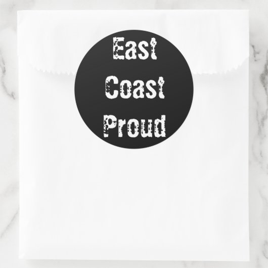 Oostkust Trots Zwart Ronde Sticker (Tas)