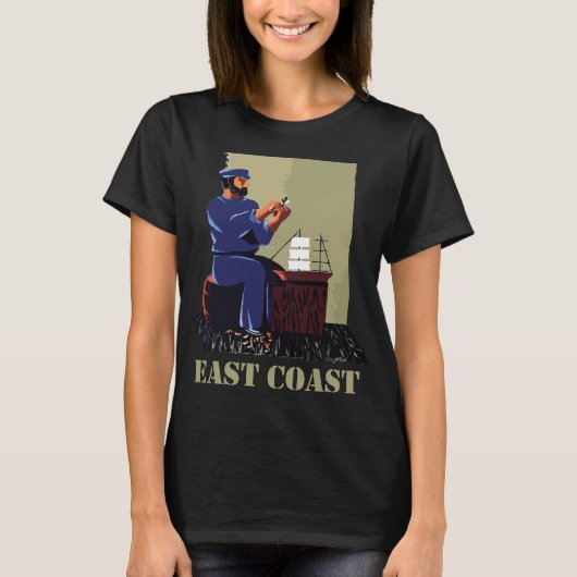 Oostkust Zeiler Nautical Reizen T-shirt (Voorkant)