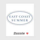 Oostkust Zomer Preppy Ovaal Sticker (Vel)