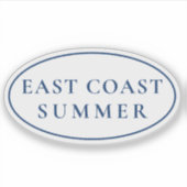 Oostkust Zomer Preppy Ovaal Sticker (Voorkant)