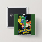 Oostkustpret Vierkante Button 5,1 Cm (Voorkant /achterkant)